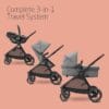 Maxi-Cosi Zelia S Trio, 3-in-1 Pram Travel System, 0–22 kg, Grey