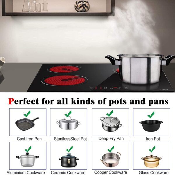 Hobsir Ceramic Hob, Built-in Electric Cooker Hob 4 Burners 60 cm [Energy Class A+]