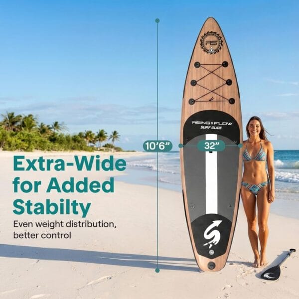 SereneLife Paddle Board Inflatable Stand Up SUP 32in Wide