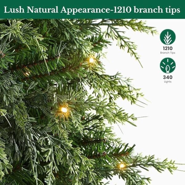 Shareconn 6.5ft Artificial Fir Function Christmas Tree with Lights,17 modes