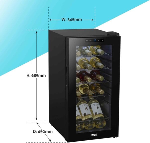 Dellonda Baridi 15 Bottle Wine Cooler Fridge with