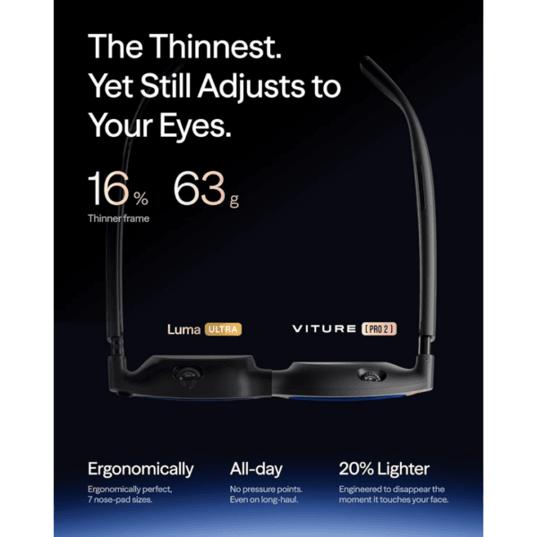 VITURE Pro 2 XR/AR Glasses - UltraClarity 3.0 Myopia Adjustment -5.0D 120Hz
