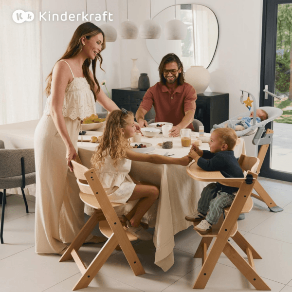Kinderkraft ENOCK Wooden Highchair + Baby Bouncer CALMEE