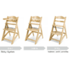 Moby-System Wooden High Chair, Adjustable Seat & Footrest, Natural Wood