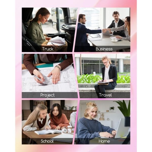 Portable Thermal Printer A4 Inkless Wireless Bluetooth Small Mobile - Pink