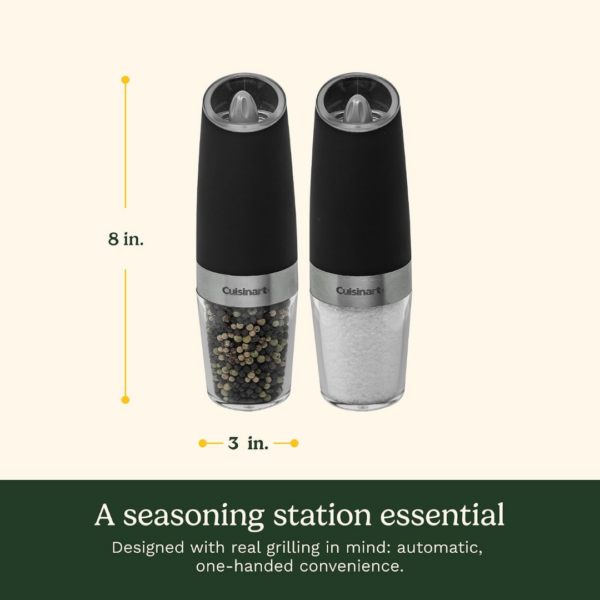 7 Cuisinart CSS-2424 Gravity Salt and Pepper Spice Mill with Blue LED Light, 2/3 Cup Capacity