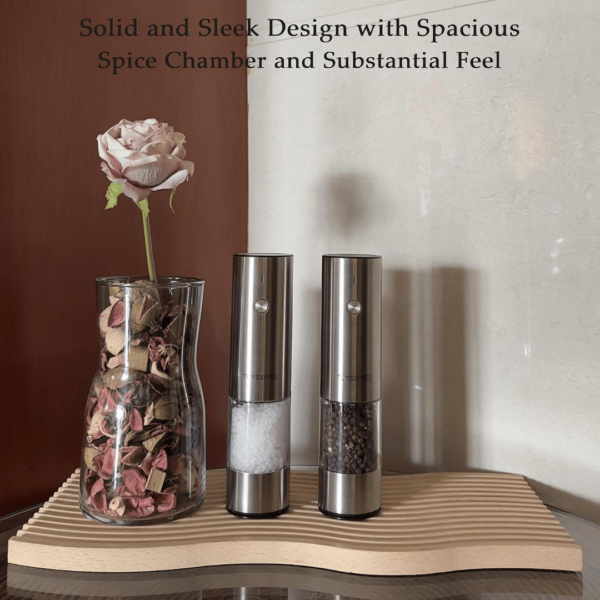 Cuisinart Rechargeable Electric Salt & Pepper Mill Set in Brushed Stainless Steel SP-4 | Newest Model