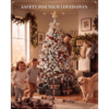 7Ft Christmas Tree Snowy Flocked with Warm White & Multicolour Lights