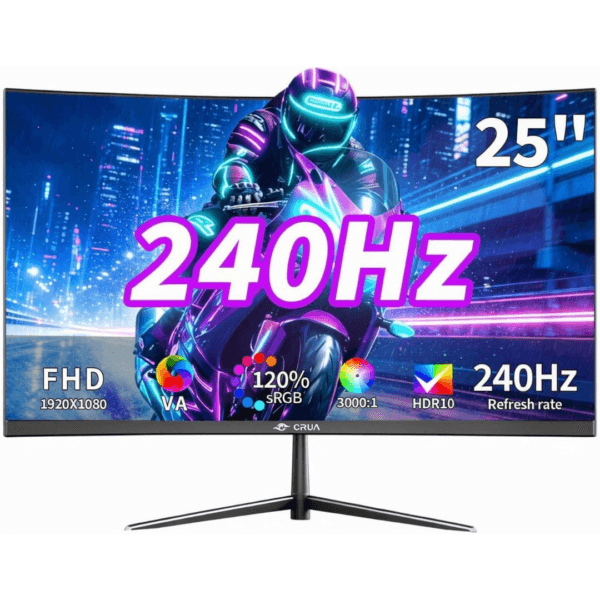 CRUA 24 Inch 240Hz Gaming Monitor, FHD 1080P