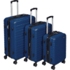 Amazon Basics Suitcase Set (Small + Medium + Large) - Hard Shell Luggage with Spinner Wheels - Navy Blue