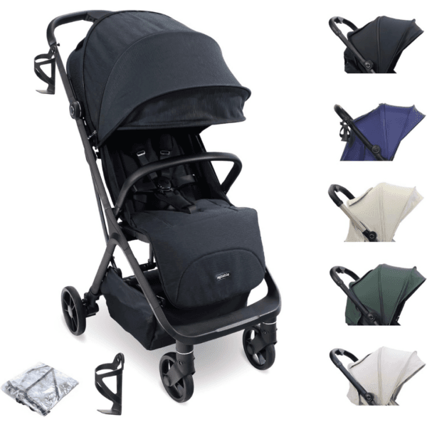 My Babiie MBX7 Autofold Stroller from Birth to 22kg (4 Yrs) - Black
