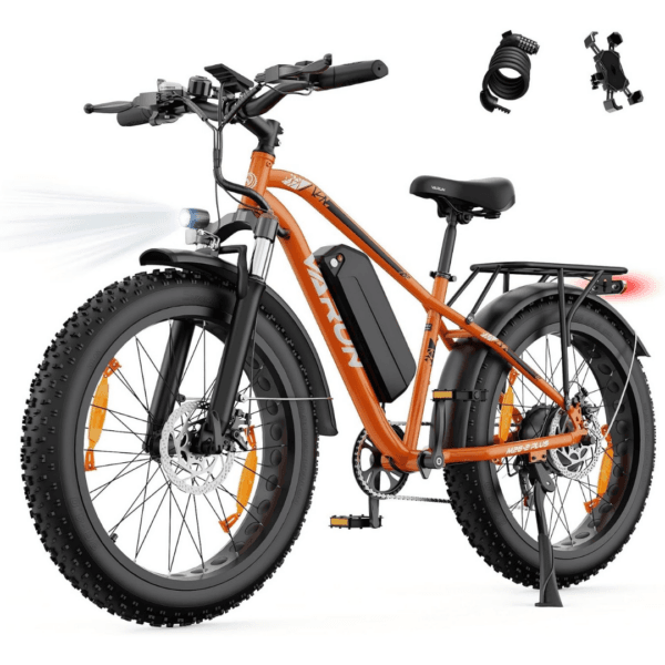 7 VARUN 26" 4.0 Fat Tire Electric Bike with 48V 18Ah Battery, 95+ Miles Range