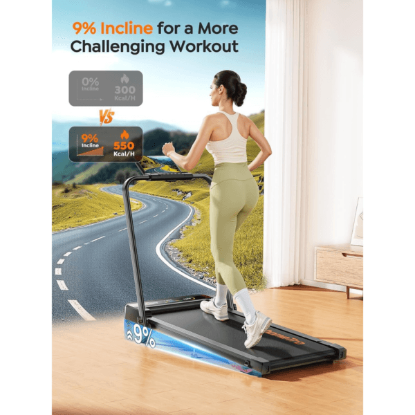 7 HomeTro 4 in 1 Walking Pad with Incline 9%, Alloy Treadmills for Home Foldable