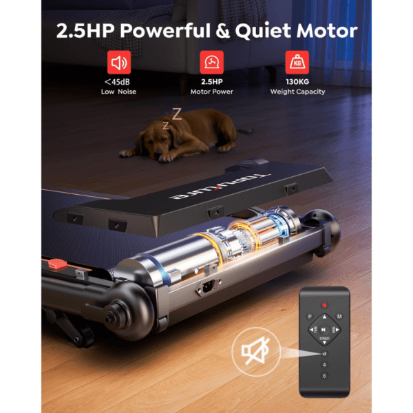 7 Toputure 6 in 1 Folding Treadmill with Retractable Handrail