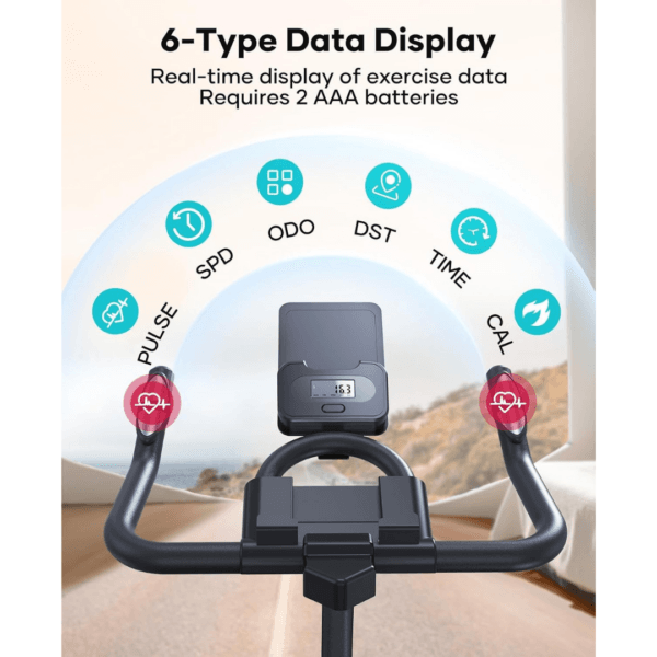 【2026 Upd】Toputure Exercise Bike with APP, Hand Pulse, Shock Absorption
