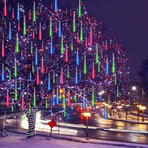 Meteor Shower Outdoor Christmas Lights 24 Tube 576LED, Multi Color [Energy Class F]