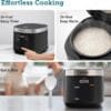 Cosori Rice Cooker 5L, 10 Cups, Ceramic Coated Inner Pot, Slow & Steamer, Black
