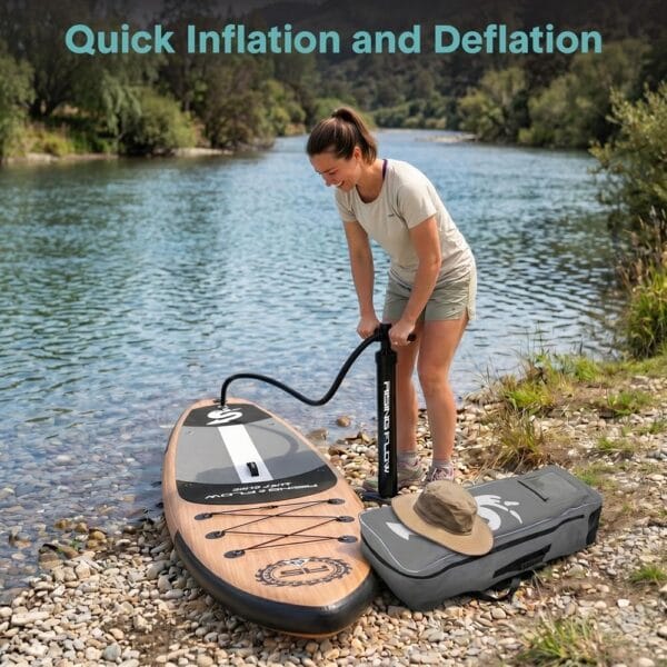 SereneLife Paddle Board Inflatable Stand Up SUP 32in Wide