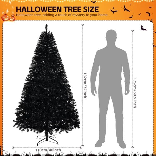 710U854dO5L._AC_SL1500_ 6ft Black Artificial Christmas Tree with DIY 100 Warm Lights