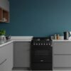 HYE 60cm Freestanding Cooker - Electric Cooker with Kitchen Stove, Black [Energy Class A]