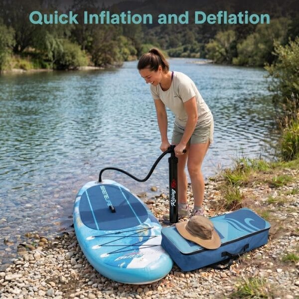 7127+g8cnlL._AC_SL1000_ SereneLife Paddle Board Inflatable Stand Up SUP 32in Wide