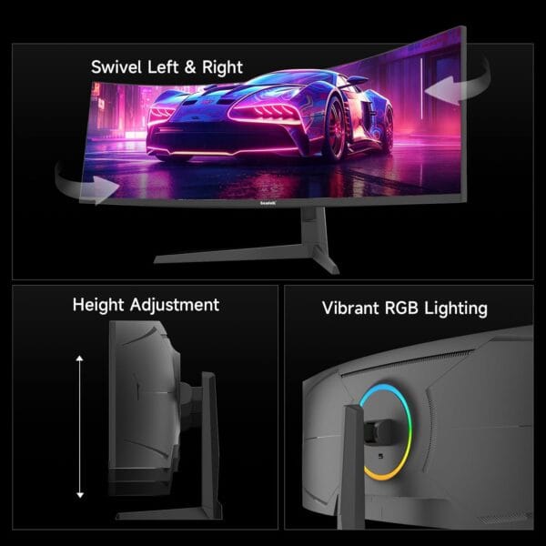 Gawfolk 49 inch Ultra-Wide Curved 240Hz Gaming Monitor,DQHD PC Screen