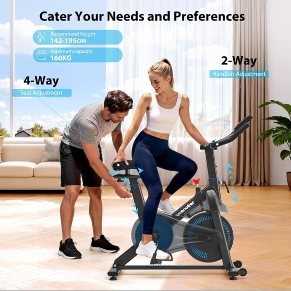 Wenoker Exercise Bike for Home Gym Use with LCD Display & APP