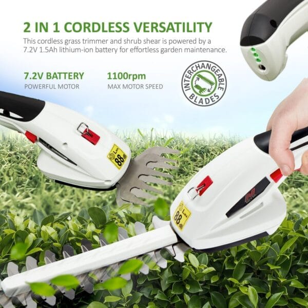 712ySezdi2L._AC_SL1200_ NETTA 2-in-1 Cordless Hedge Trimmer & Grass Shear