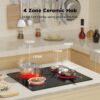 Electric Ceramic Hob 60cm, 4 Zone Built-in Ceramic Cooktop with Touch Control