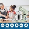 Vospeed Stand Mixer,5 Quarts 8-Speed 1000W Tilt-Head Food Mixer
