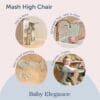 Baby Elegance Mash Baby High Chair for Babies & Toddlers (Sage)