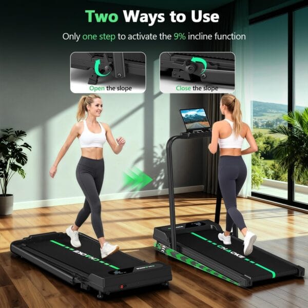 CHAOKE Folding Treadmill for Home with APP & Speakers