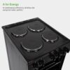 Willow WE50SSB 62L Freestanding Electric Cooker