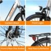 URLIFE 26" Electric Bikes for Adults, Mountain Bike with LCD Display