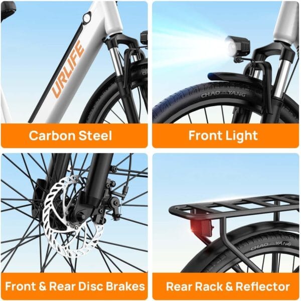 URLIFE 26" Electric Bikes for Adults, Mountain Bike with LCD Display