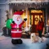 6FT Christmas Inflatable Santa Outdoor Decoration with LED Lights
