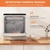 Karlxtom Table Top Dishwasher 6 Programs Mini Dishwasher with Touch Control