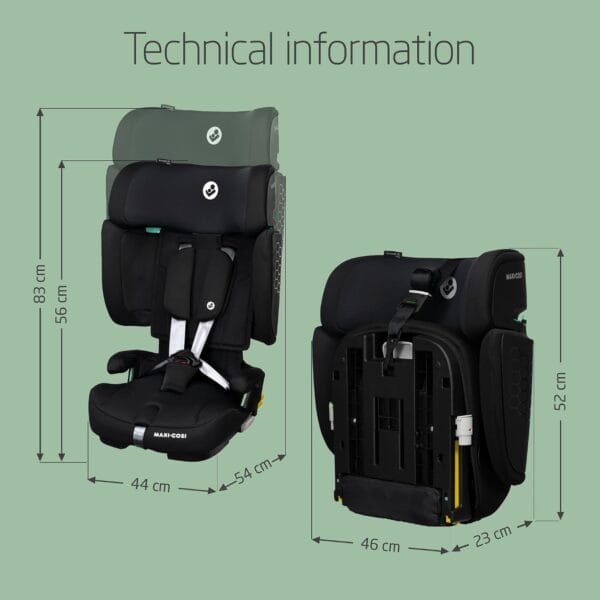 Maxi-Cosi Nomad XL Plus, Evolutive Car Seat, 76–150 cm, Authentic Black