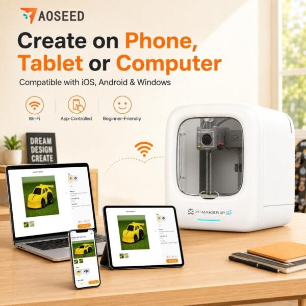 AI-Powered 3D Printer for Kids, AI Design App, Huge Toy Library