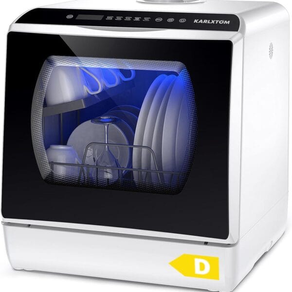 Karlxtom Table Top Dishwasher 6 Programs Mini Dishwasher with Touch Control