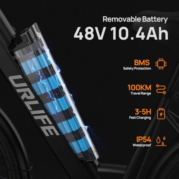 URLIFE 26" Electric Bikes for Adults, Mountain Bike with LCD Display