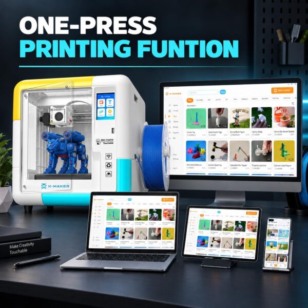 X-Maker AI Kids 3D Printer, Enclosed, Wi-Fi Printing, App Control, Ready to Print