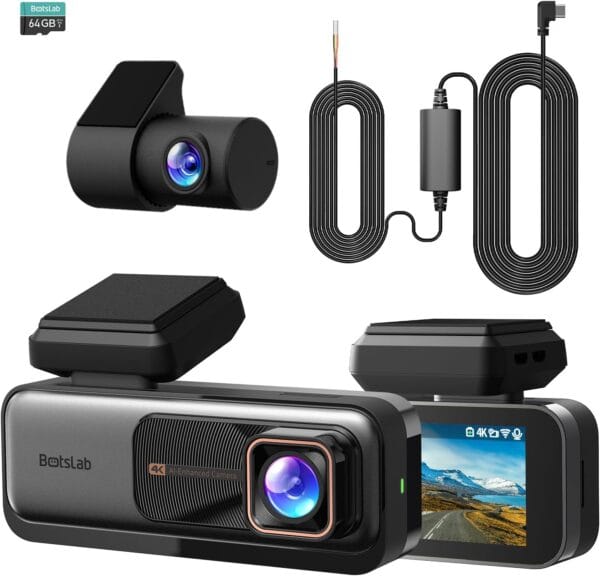 71AyjOamMVL._AC_SL1500_ BOTSLAB 4K Dash Cam Front and Rear, with Hardwire Kit, STARVIS, 64 GB Card