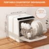 Karlxtom Table Top Dishwasher 6 Programs Mini Dishwasher with Touch Control