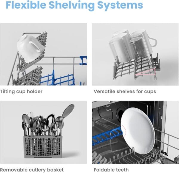 COMFEE' Table Top Dishwasher, 6 Place Settings, White [Energy Class D]