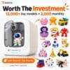 AI-Powered 3D Printer for Kids, AI Design App, Huge Toy Library