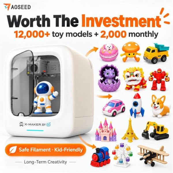 AI-Powered 3D Printer for Kids, AI Design App, Huge Toy Library