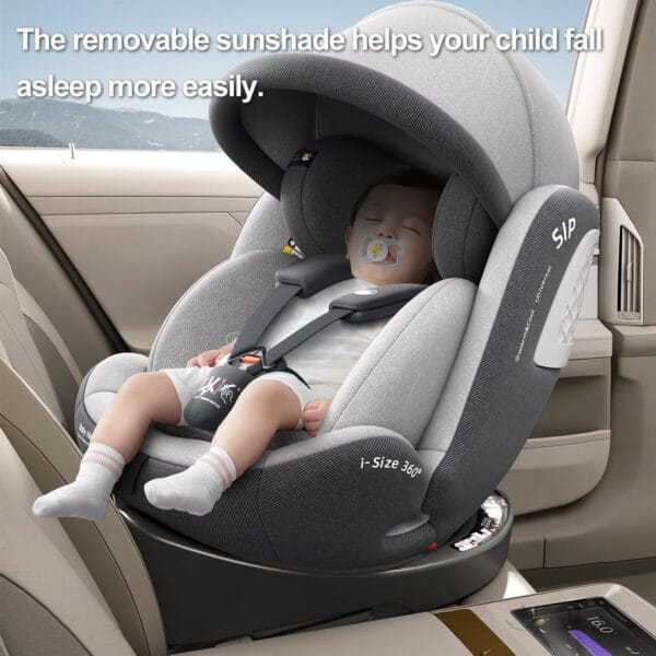 Heekin 360 Spin Baby Car Seat ISOFIX+Top Tether 0-12 Years R129 Grey