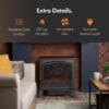 VonHaus Electric Log Burner 1850W – 2 Heat Settings – Black