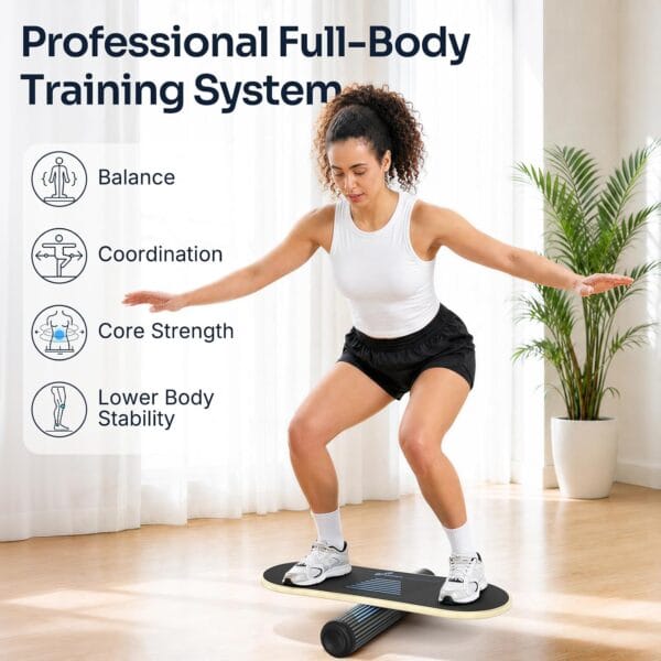 Sportneer Balance Board Wobble Skateboard- 7 Modes With Adjustable Stoppers